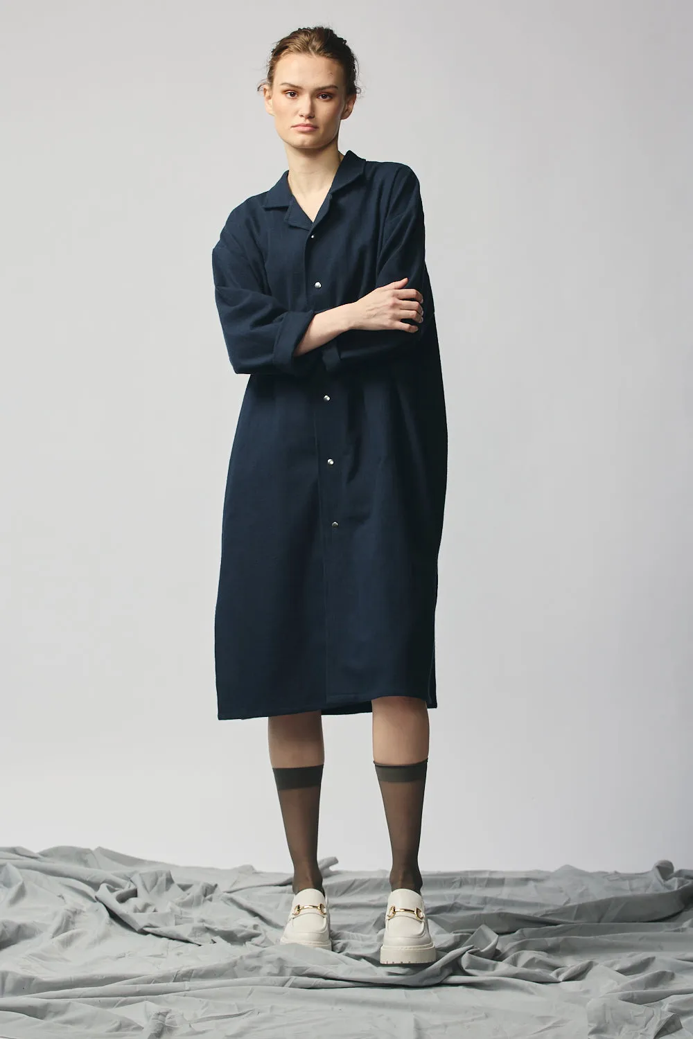 Brushed Cotton Shirtdress - Indigo sold by Devlyn van Loon product image thumbnail 2