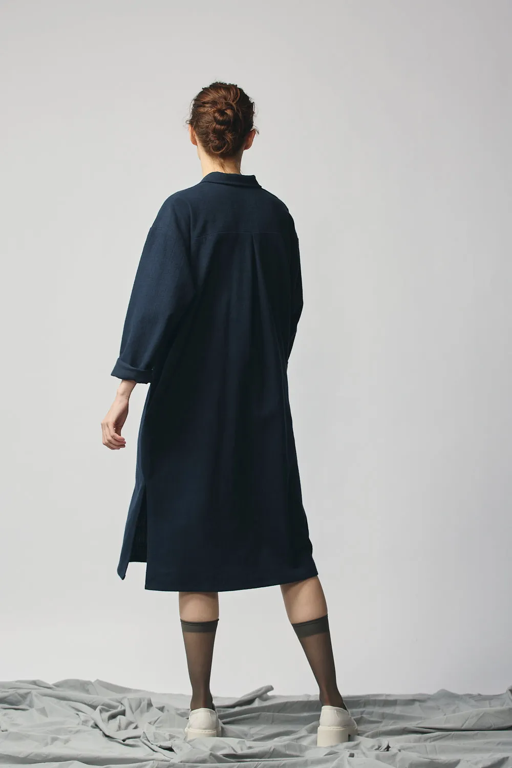Brushed Cotton Shirtdress - Indigo sold by Devlyn van Loon product image thumbnail 3