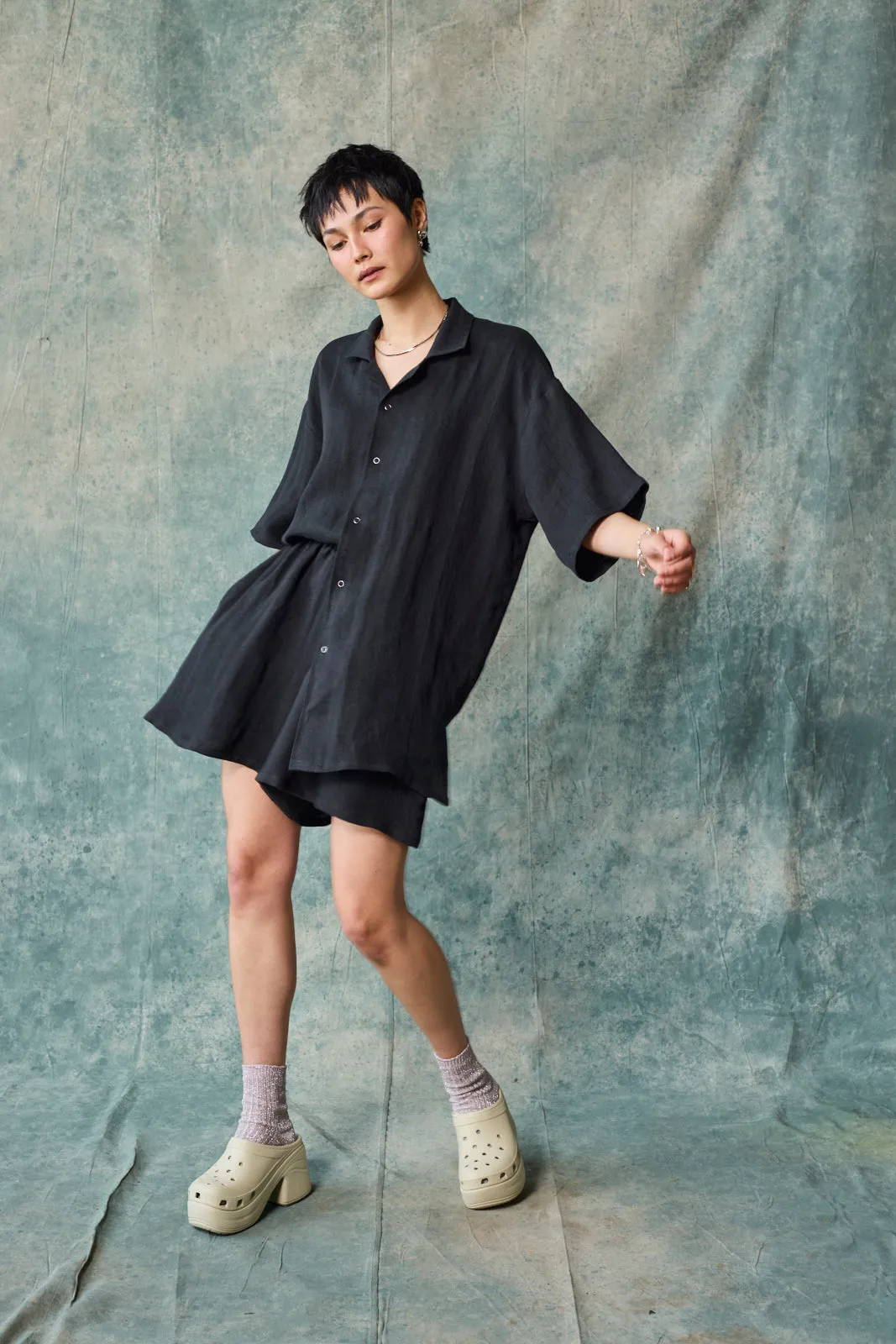 Culotte Short - Black Linen sold by Devlyn van Loon product image thumbnail 3