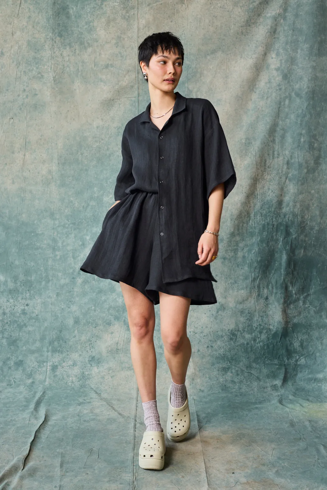 Culotte Short - Black Linen sold by Devlyn van Loon product image thumbnail 5