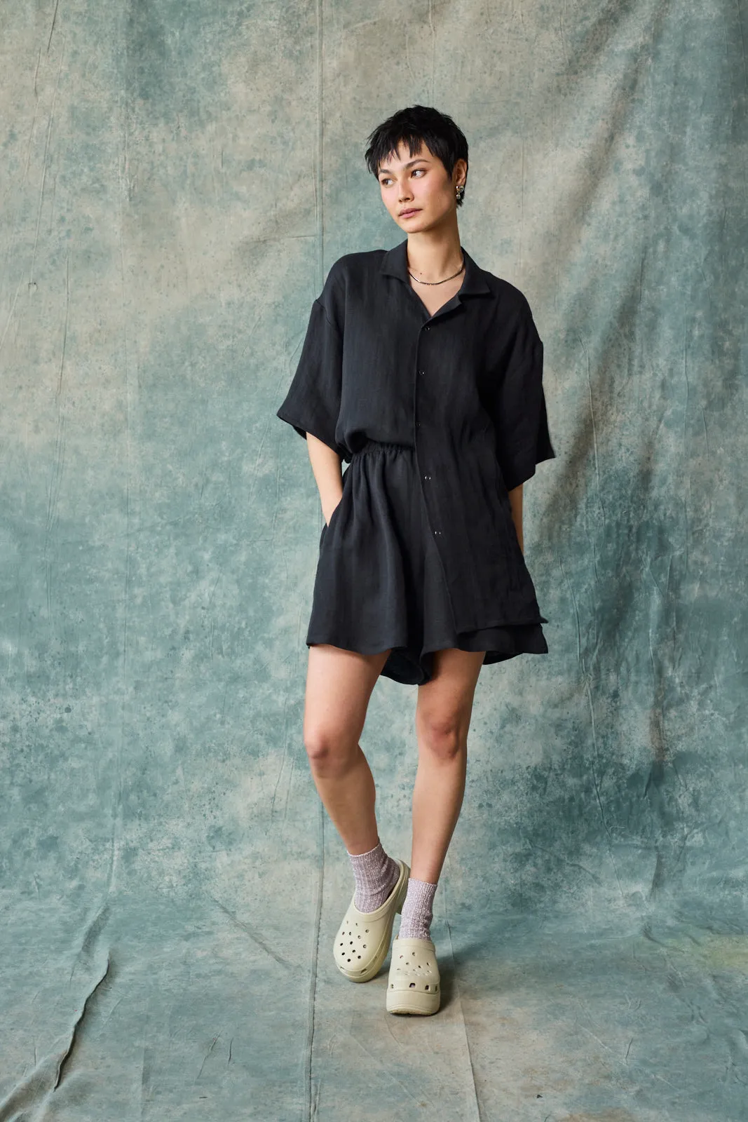 Culotte Short - Black Linen sold by Devlyn van Loon product image thumbnail 4