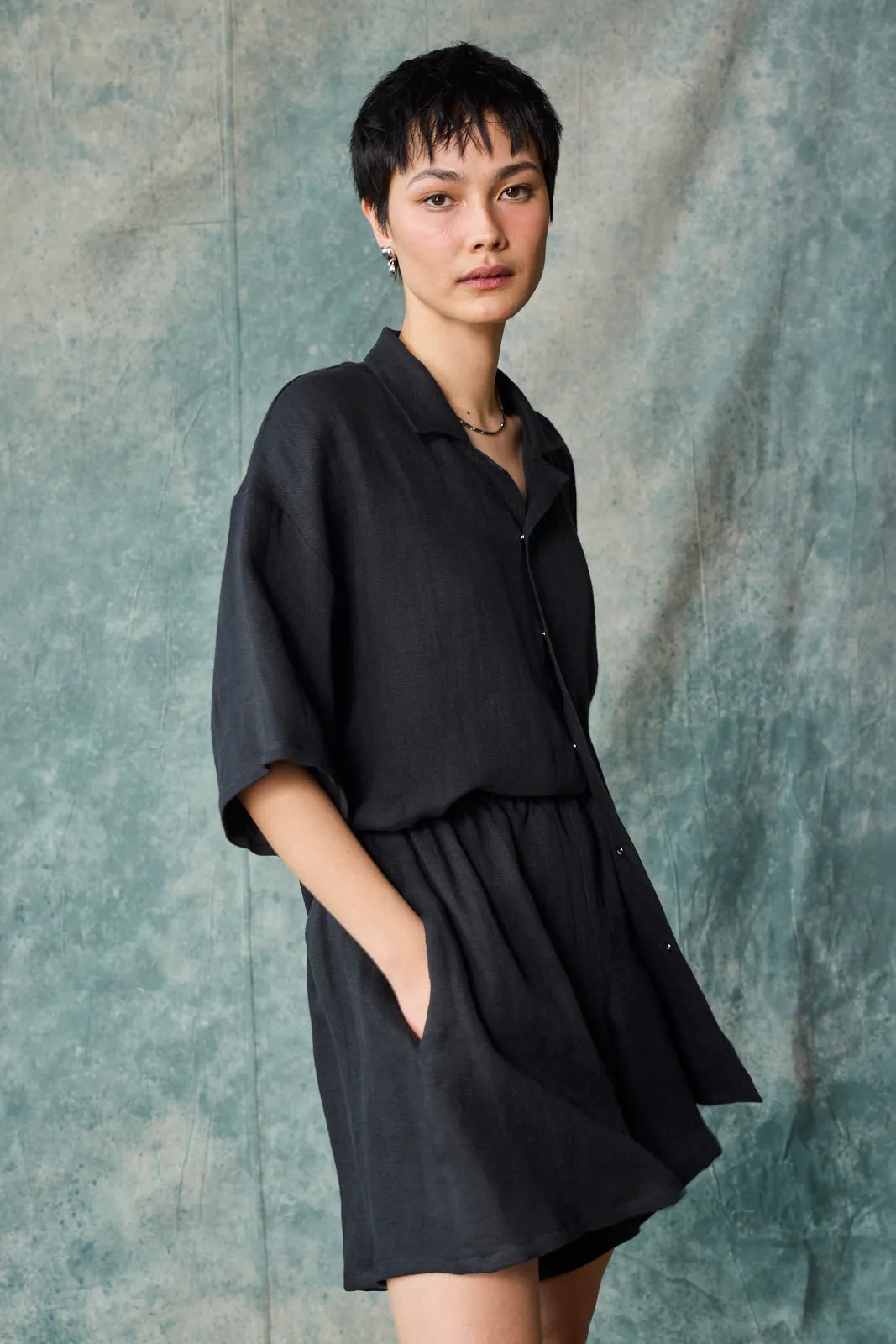 Culotte Short - Black Linen sold by Devlyn van Loon