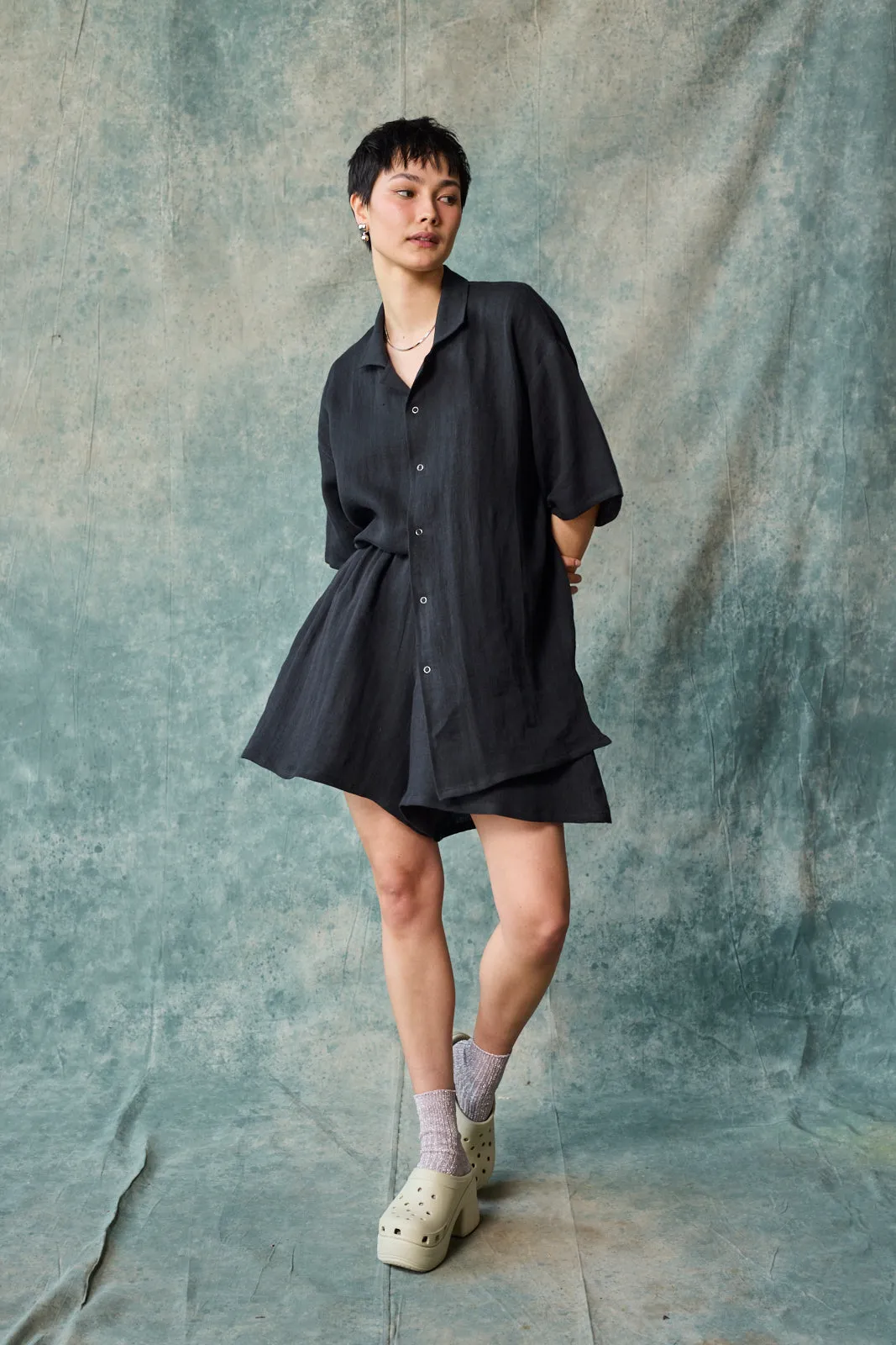 Culotte Short - Black Linen sold by Devlyn van Loon product image thumbnail 2