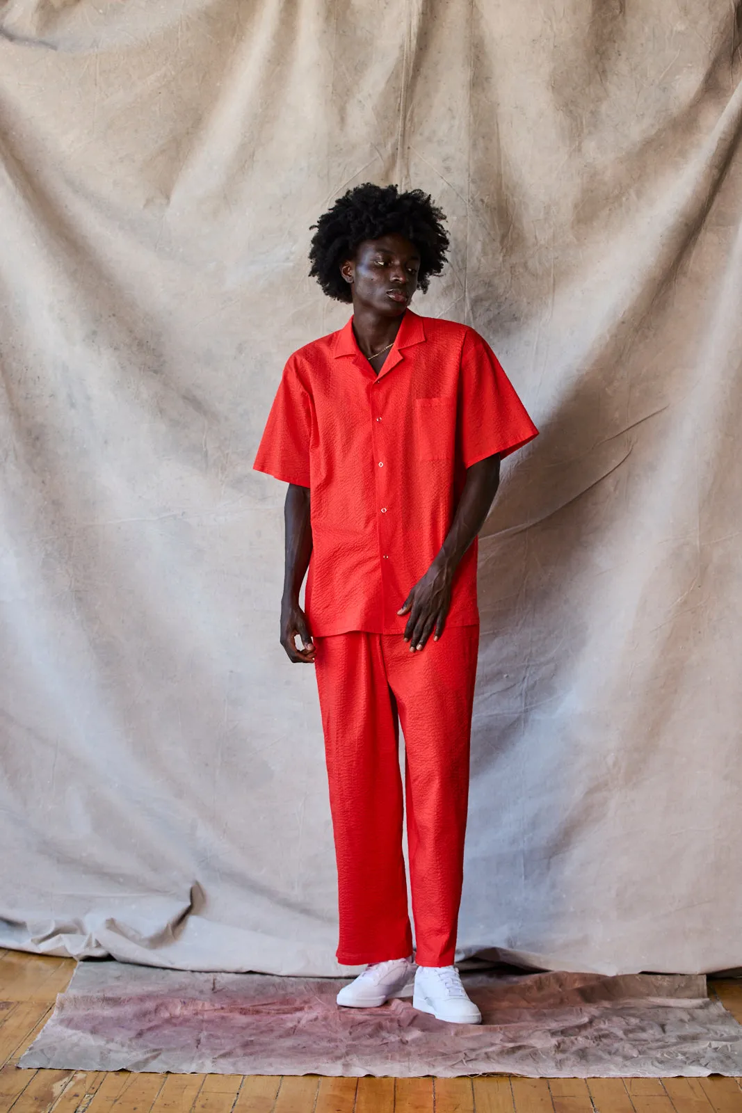 Slim Camp Collar Shirt - Tomato sold by Devlyn van Loon product image thumbnail 5