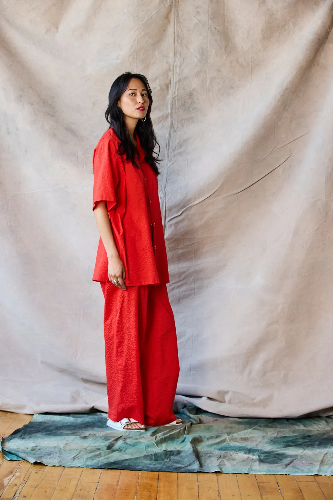 Slim Camp Collar Shirt - Tomato sold by Devlyn van Loon product image thumbnail 2