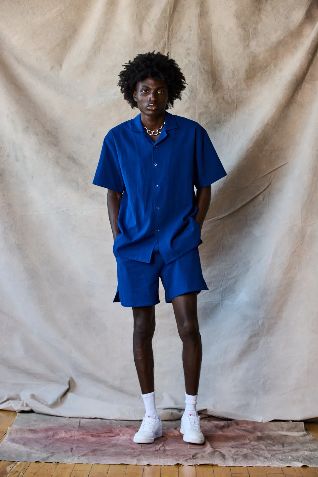 Slim Camp Collar Shirt - Marine sold by Devlyn van Loon product image thumbnail 3