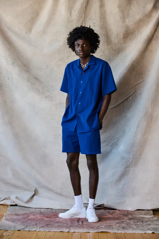 Slim Camp Collar Shirt - Marine sold by Devlyn van Loon