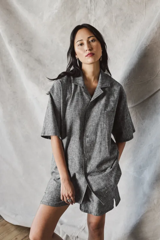 Slim Camp Collar Shirt - Static sold by Devlyn van Loon
