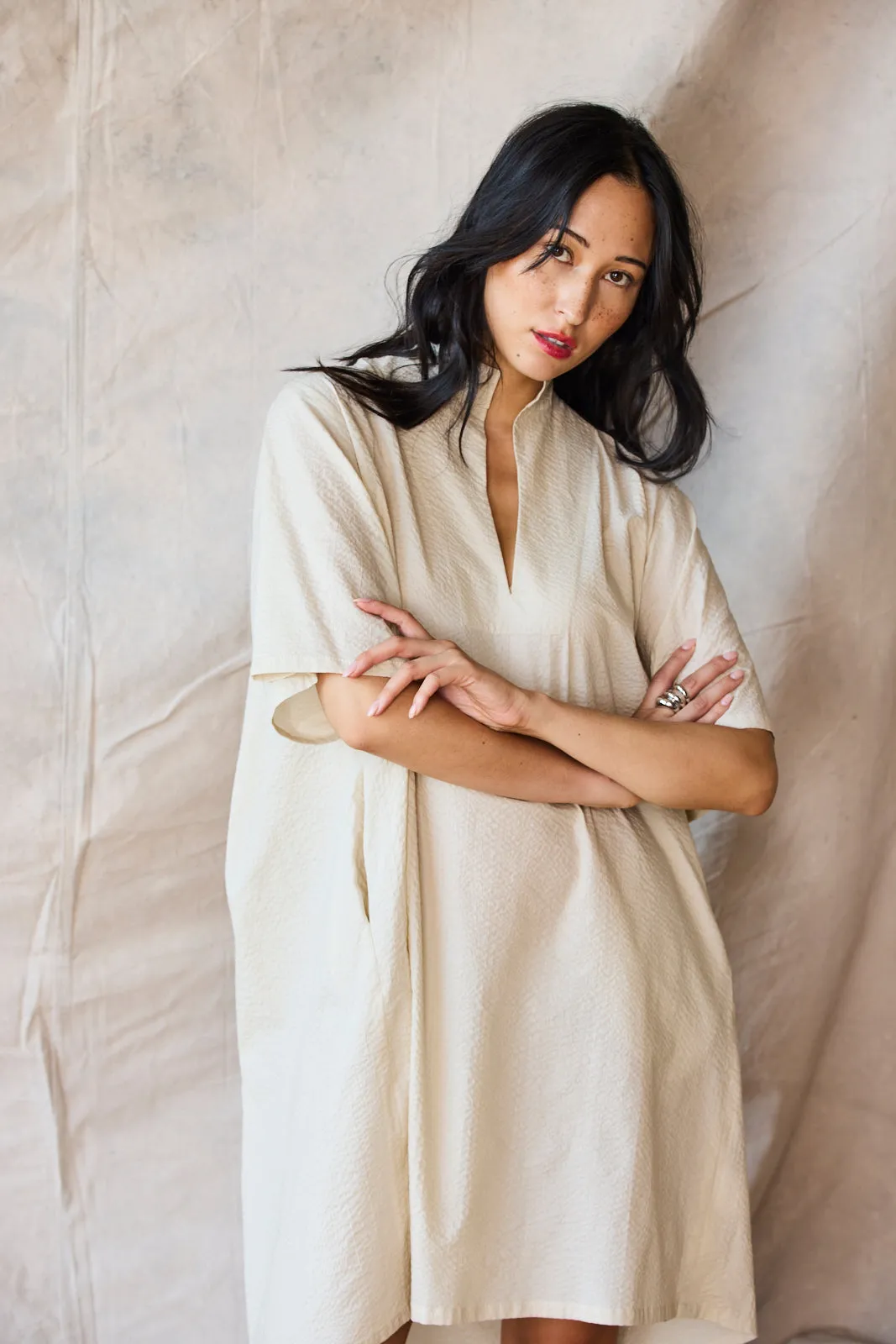 Collared Pullover Dress - Oat sold by Devlyn van Loon