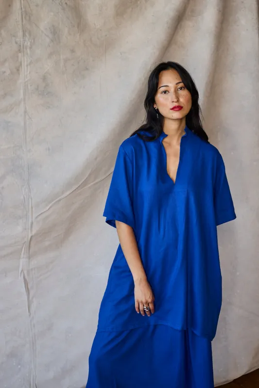 Collared Pullover Dress - Lapis sold by Devlyn van Loon