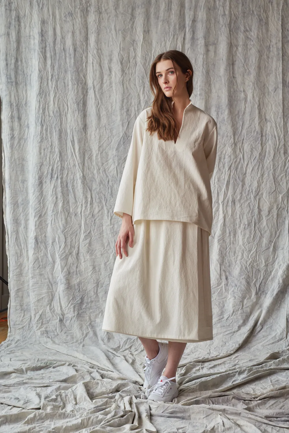 Long Sleeve Collared Pullover - Parchment sold by Devlyn van Loon product image thumbnail 2