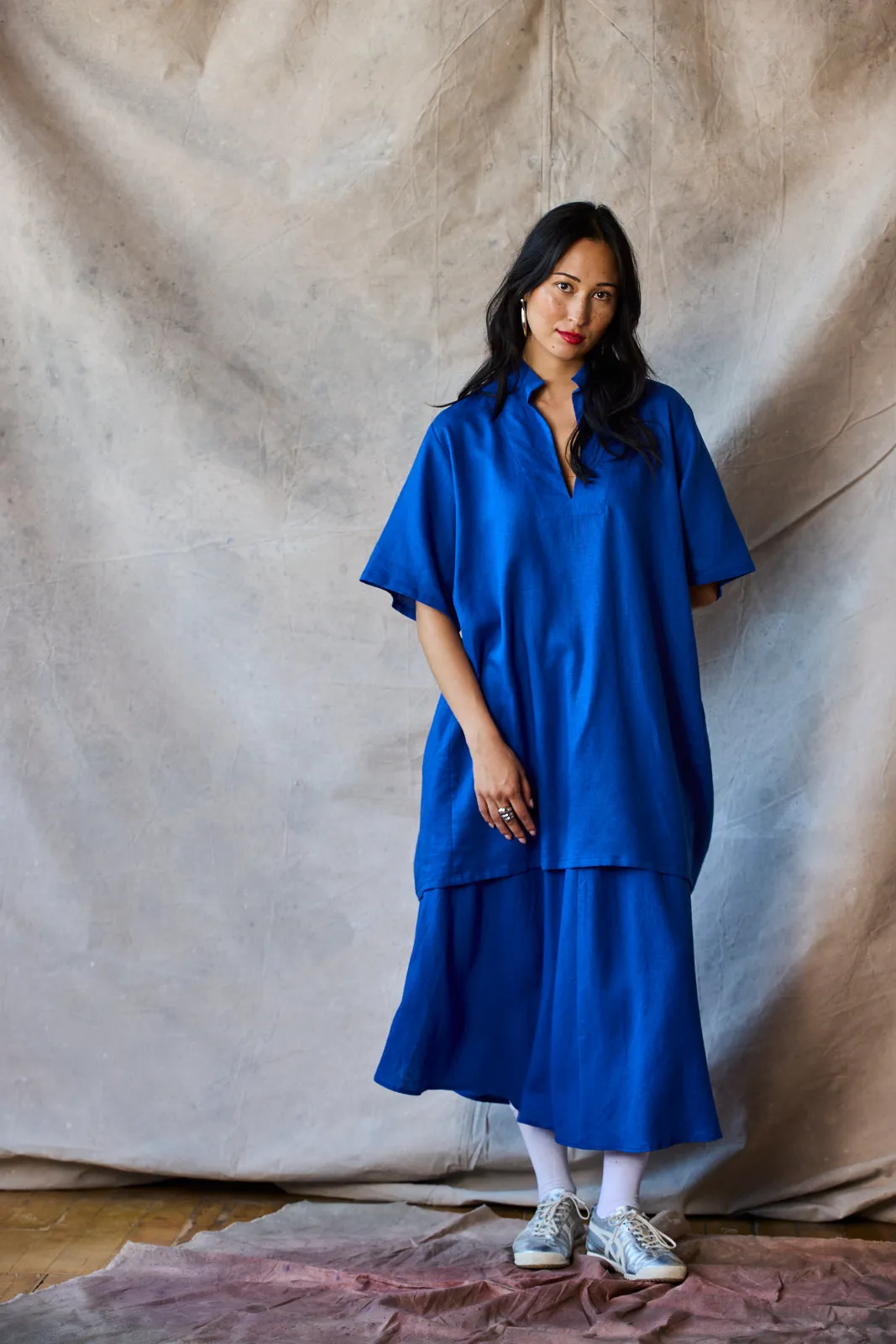 Collared Pullover Dress - Lapis Sample sold by Devlyn van Loon product image thumbnail 4