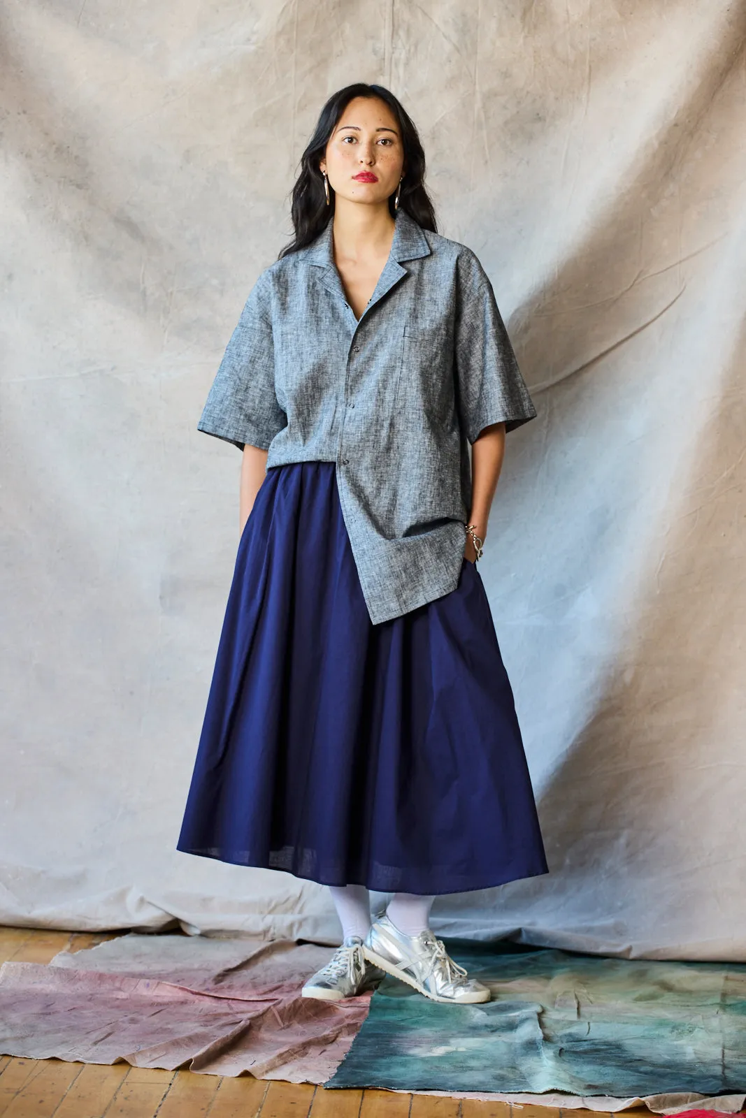 Gathered Skirt - Navy Voile Sample sold by Devlyn van Loon product image thumbnail 3
