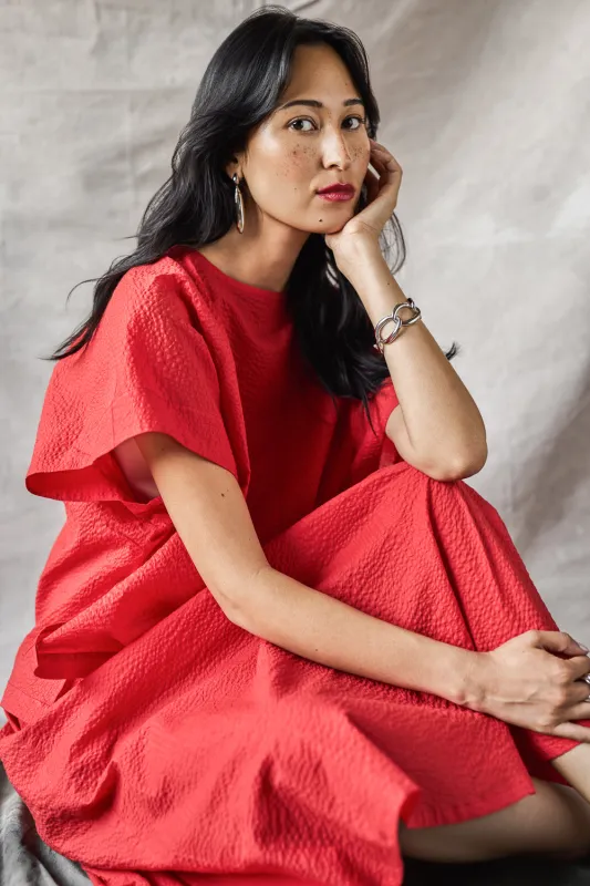 Cropped Split Tee - Tomato Sample sold by Devlyn van Loon