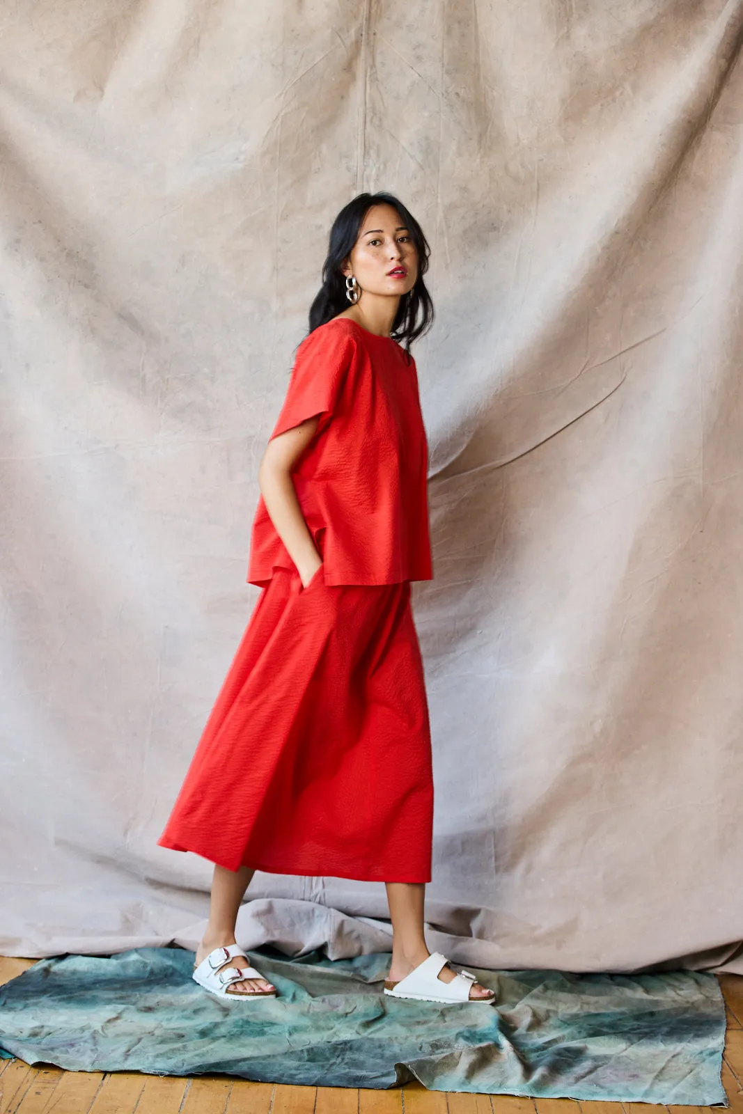 Flared Midi Skirt - Tomato Sample sold by Devlyn van Loon product image thumbnail 2