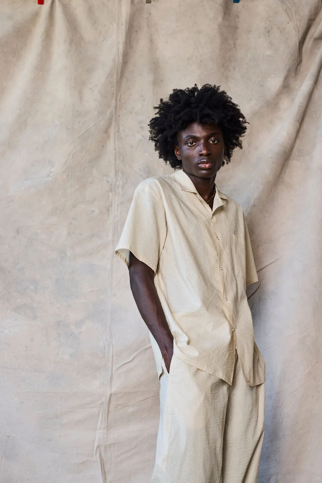 Slim Camp Collar Shirt - Oat Sample sold by Devlyn van Loon