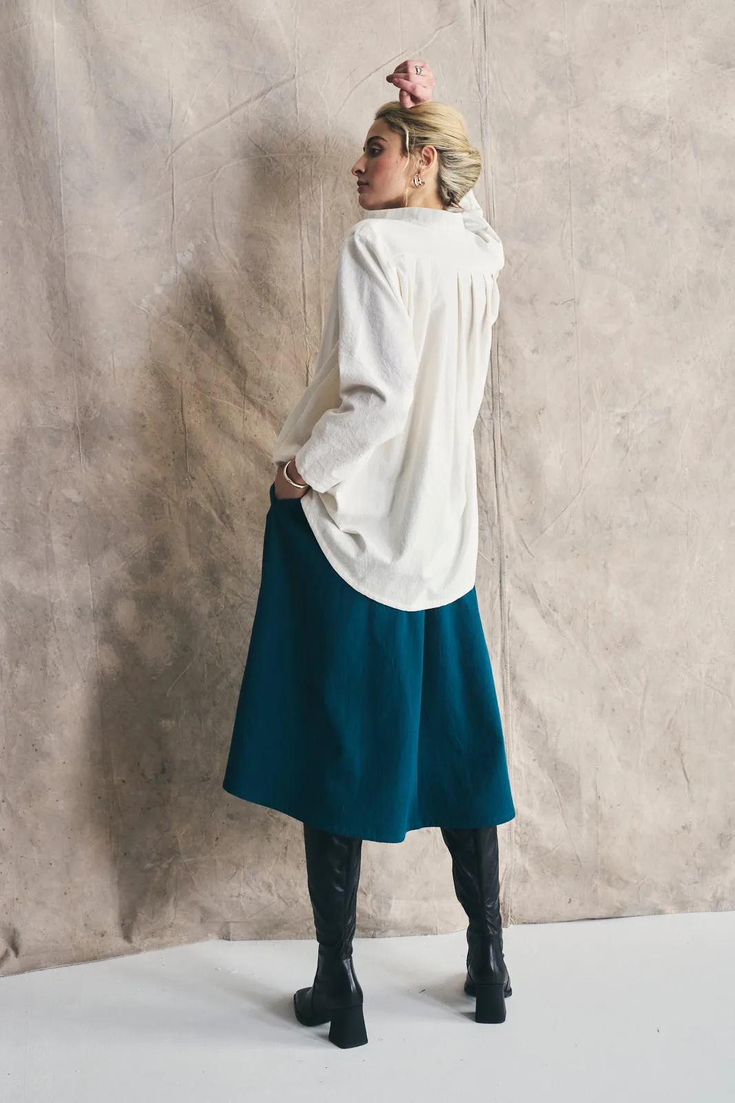 Flared Midi Skirt Cotton and Wool Blend Preorder sold by Devlyn van Loon product image thumbnail 4