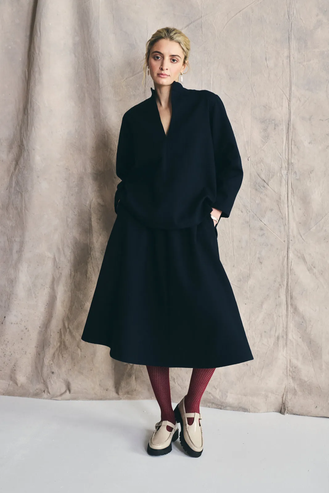 Flared Midi Skirt Cotton and Wool Blend sold by Devlyn van Loon product image thumbnail 2