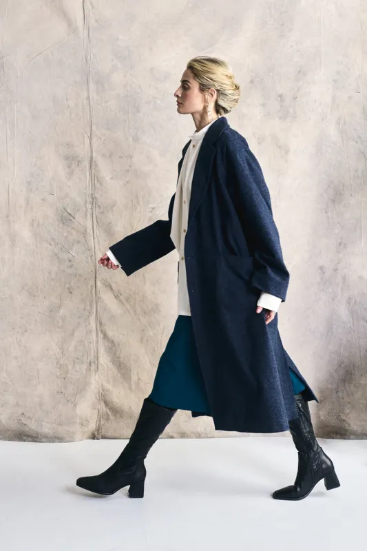 Relaxed Overcoat - Mixed Blue sold by Devlyn van Loon
