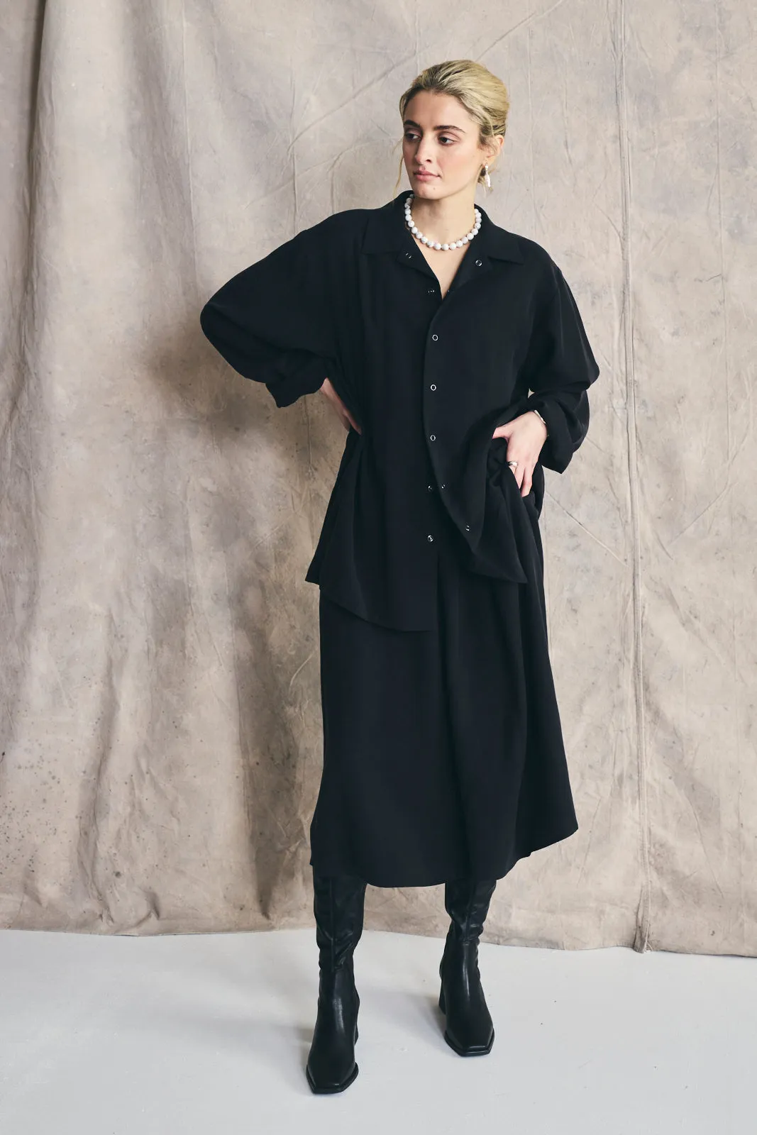 Flared Midi Skirt - Muted Black Sample sold by Devlyn van Loon product image thumbnail 3