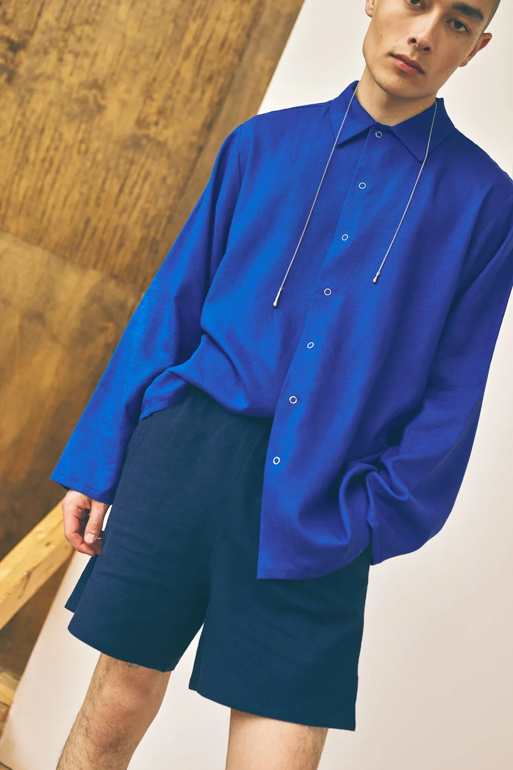 Oversized Snap Shirt - Lapis sold by Devlyn van Loon product image thumbnail 2