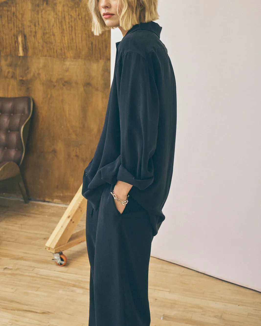 Drawstring Trouser - Sandwashed Black sold by Devlyn van Loon product image thumbnail 2