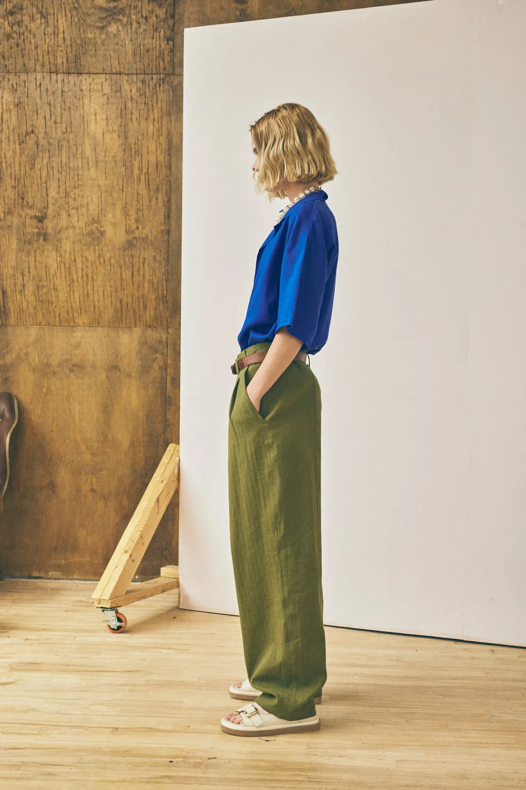 Pleated Trouser - Moss sold by Devlyn van Loon product image thumbnail 5