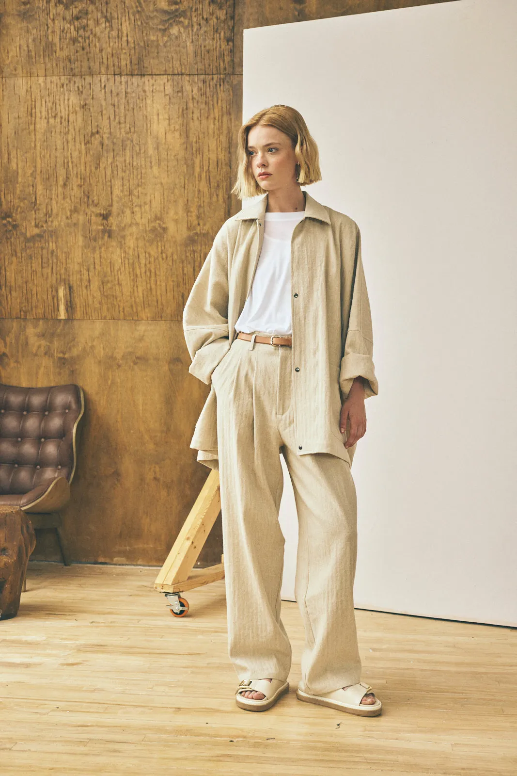 Oversized Shirt Jacket - Straw sold by Devlyn van Loon product image thumbnail 3