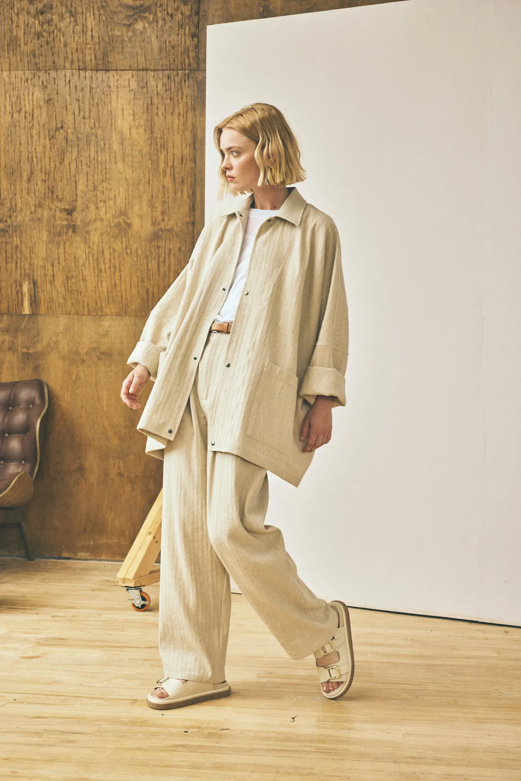 Oversized Shirt Jacket - Straw sold by Devlyn van Loon product image thumbnail 5