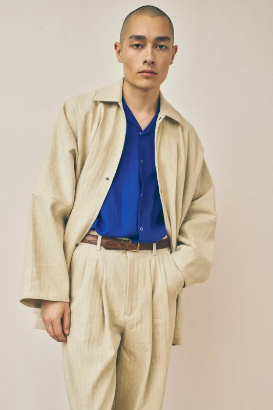 Oversized Shirt Jacket - Straw made by Devlyn van Loon