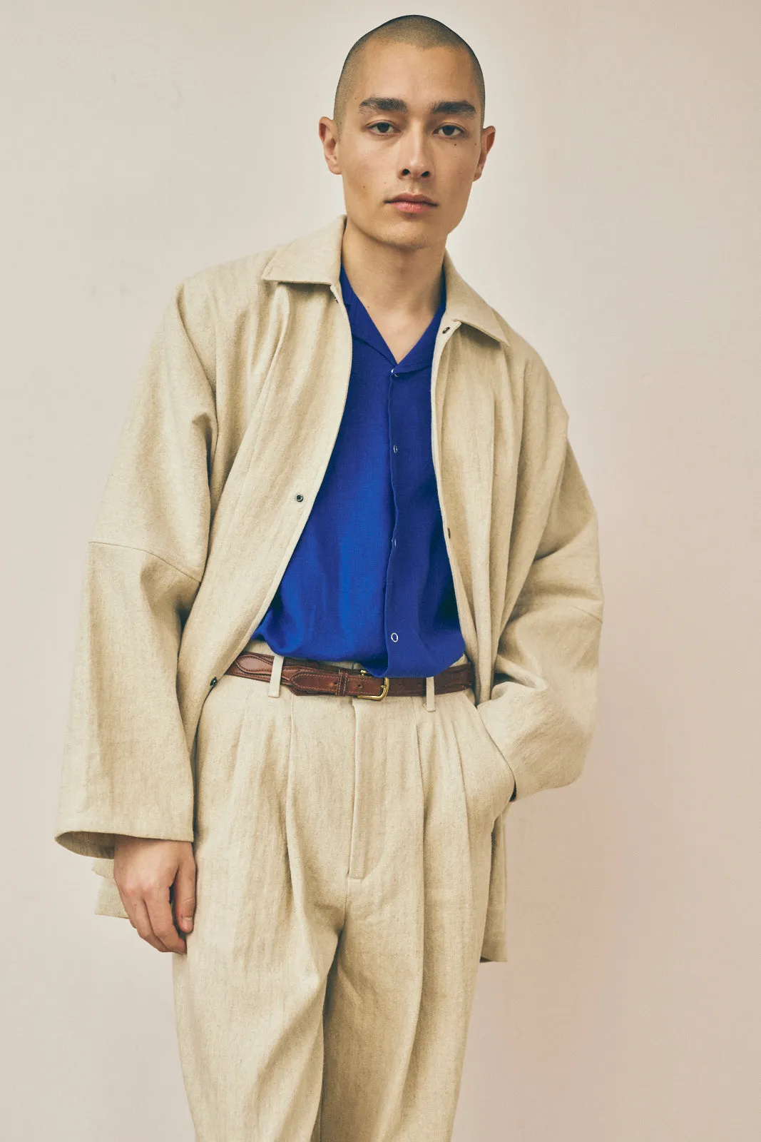 Oversized Shirt Jacket - Straw sold by Devlyn van Loon