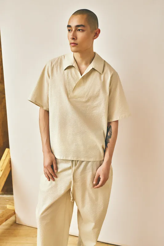 Lapped Collar Shirt - Oat made by Devlyn van Loon