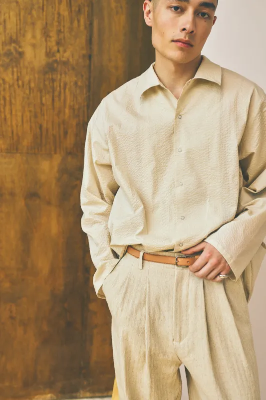 Oversized Snap Shirt - Oat made by Devlyn van Loon