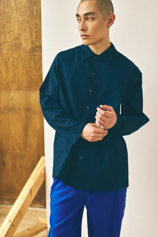 Oversized Snap Shirt - Deep Navy made by Devlyn van Loon