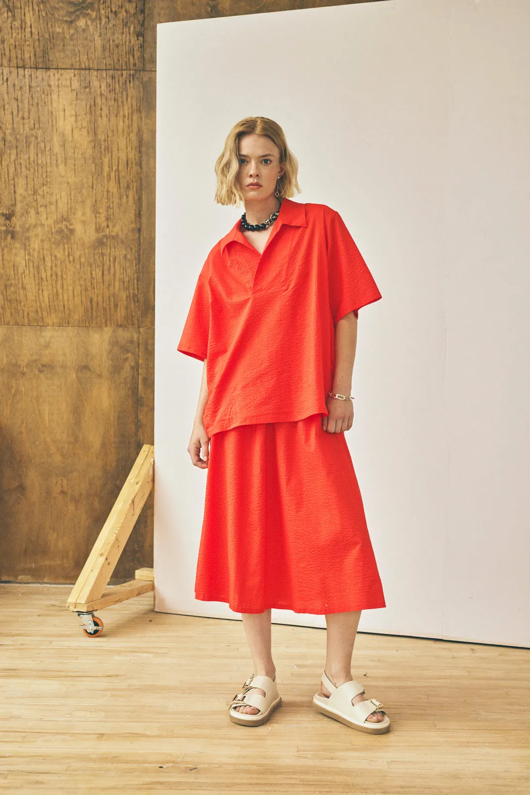 Flared Midi Skirt - Tomato sold by Devlyn van Loon product image thumbnail 4