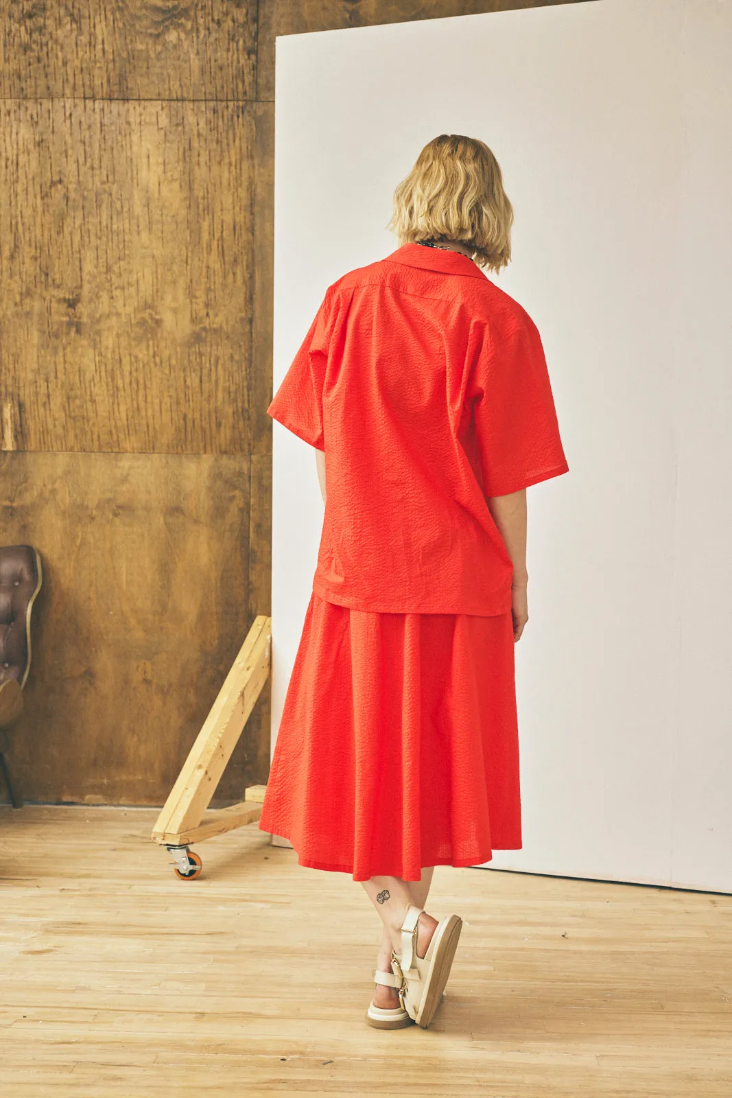 Flared Midi Skirt - Tomato sold by Devlyn van Loon product image thumbnail 3