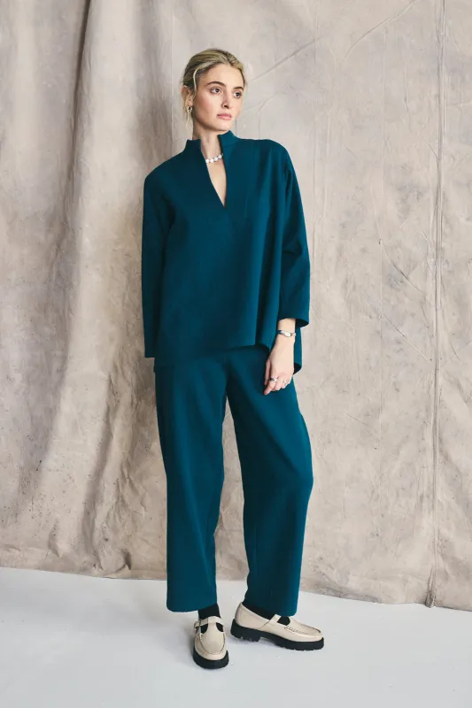 Collared Pullover - Deep Teal made by Devlyn van Loon