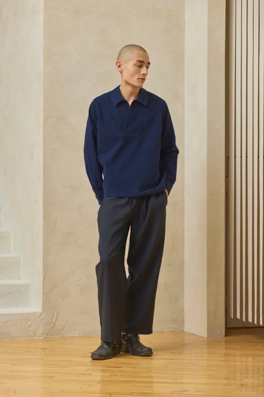 Lapped Collar Long-Sleeve - Ink Blue made by Devlyn van Loon