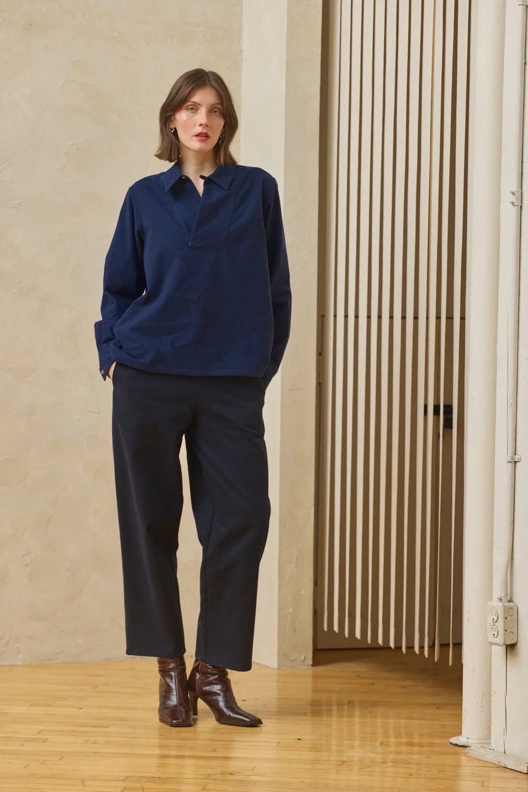 Lapped Collar Long-Sleeve - Ink Blue sold by Devlyn van Loon product image thumbnail 4
