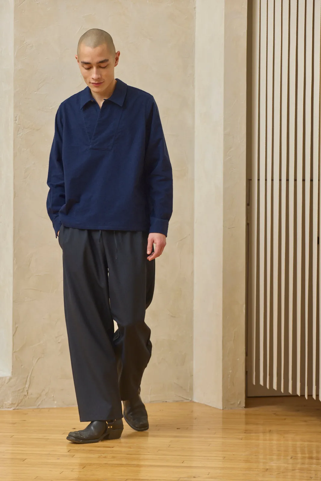 Lapped Collar Long-Sleeve - Ink Blue sold by Devlyn van Loon product image thumbnail 3