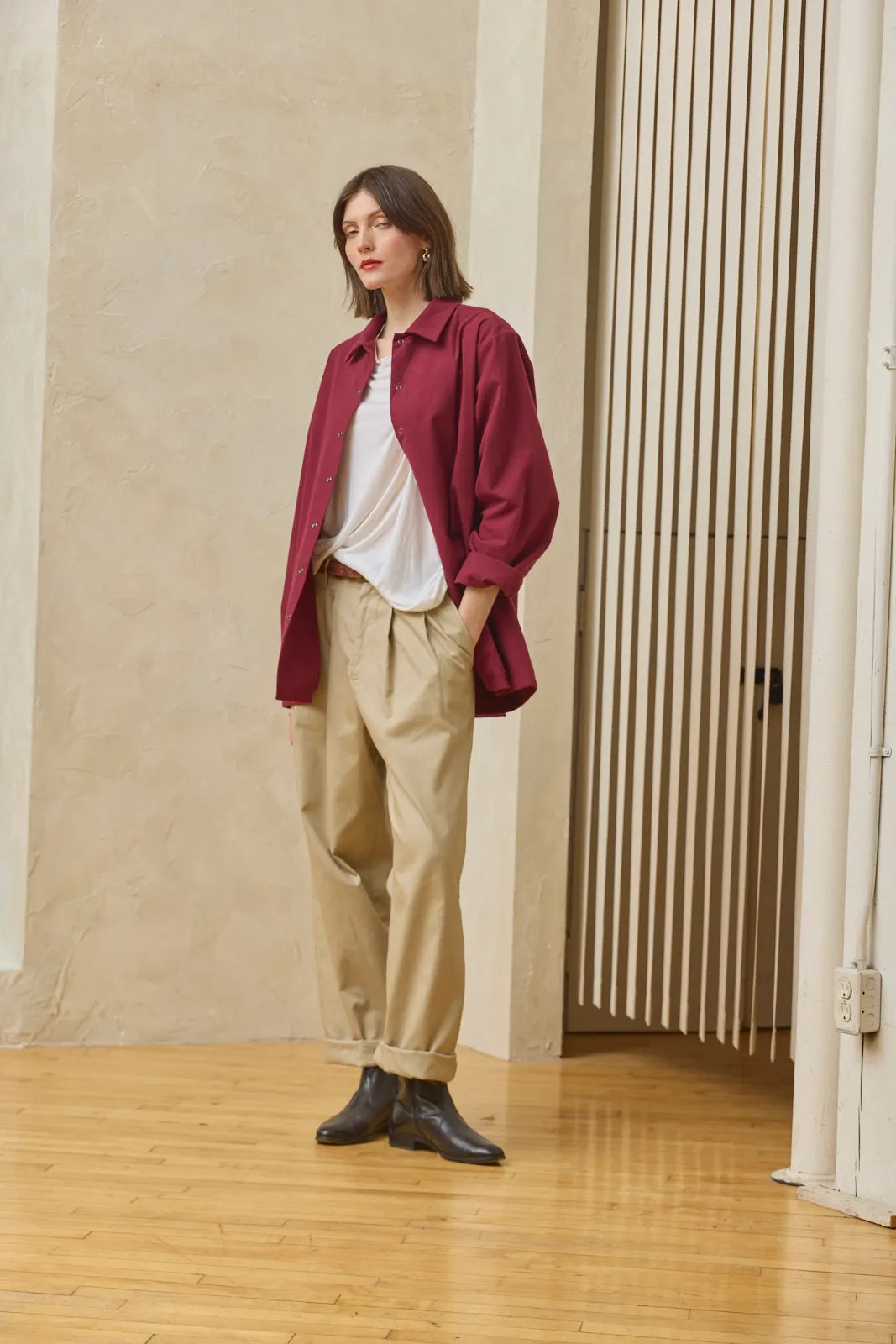 Oversized Snap Shirt - Cranberry sold by Devlyn van Loon product image thumbnail 2
