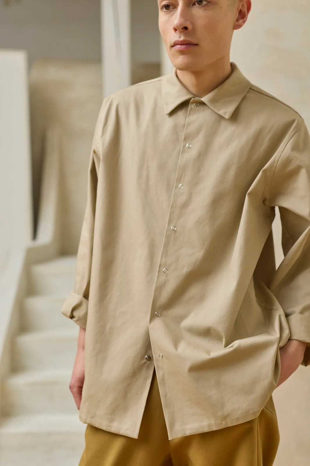 Oversized Snap Shirt - Sand sold by Devlyn van Loon product image thumbnail 5