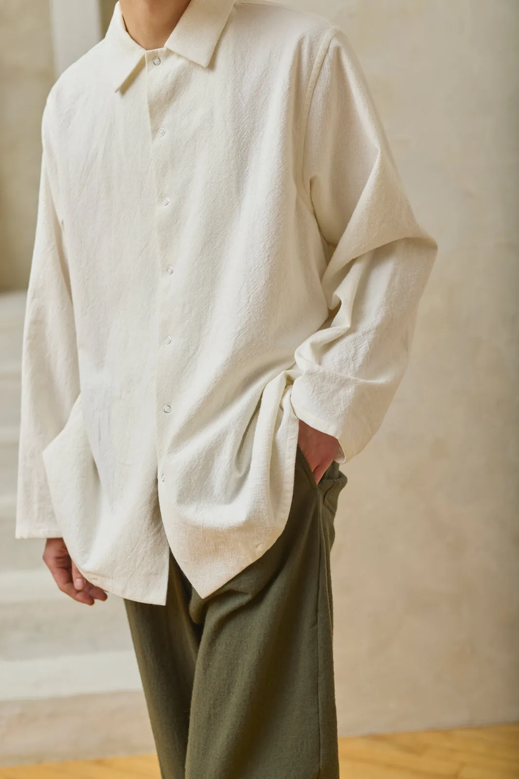 Oversized Snap Shirt - Off-White sold by Devlyn van Loon product image thumbnail 5
