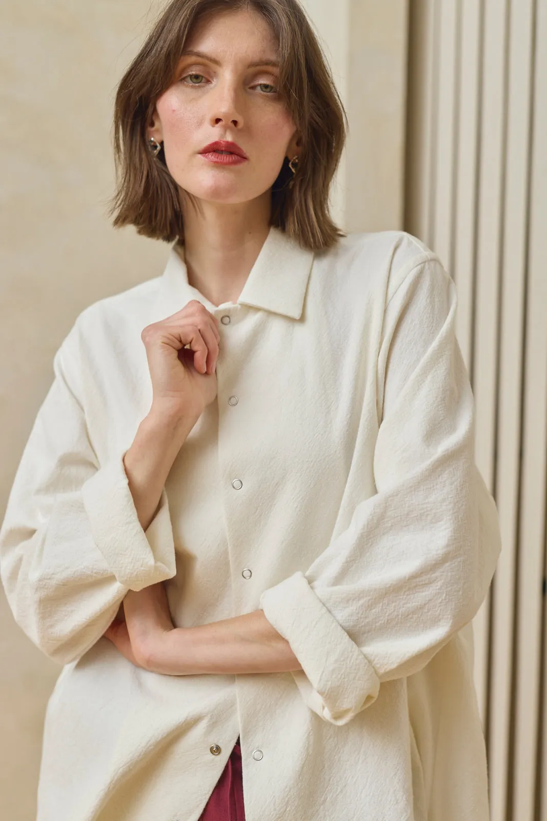 Oversized Snap Shirt - Off-White sold by Devlyn van Loon product image thumbnail 2