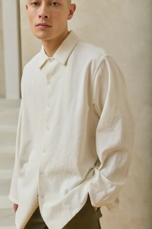 Oversized Snap Shirt - Off-White made by Devlyn van Loon
