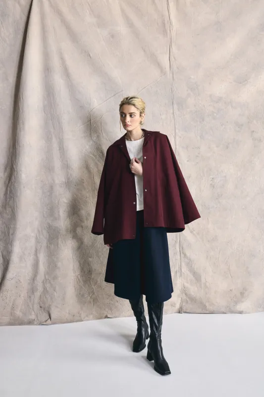 Oversized Shirt Jacket - Deep Cherry made by Devlyn van Loon