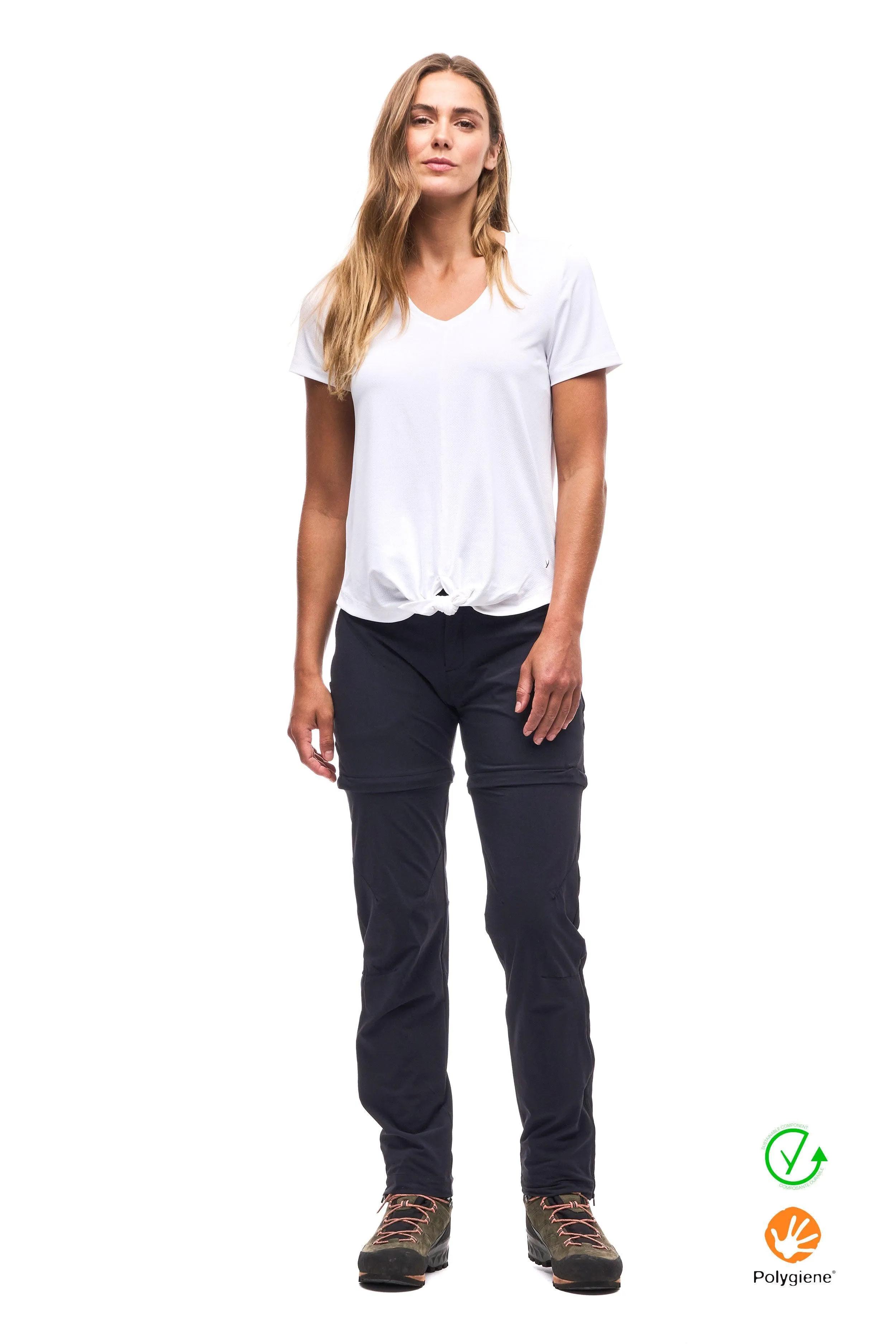 V-Neck T-Shirt With Tie Hem DIPORTO sold by Indyeva product image thumbnail 4