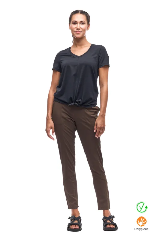 V-Neck T-Shirt With Tie Hem DIPORTO sold by Indyeva