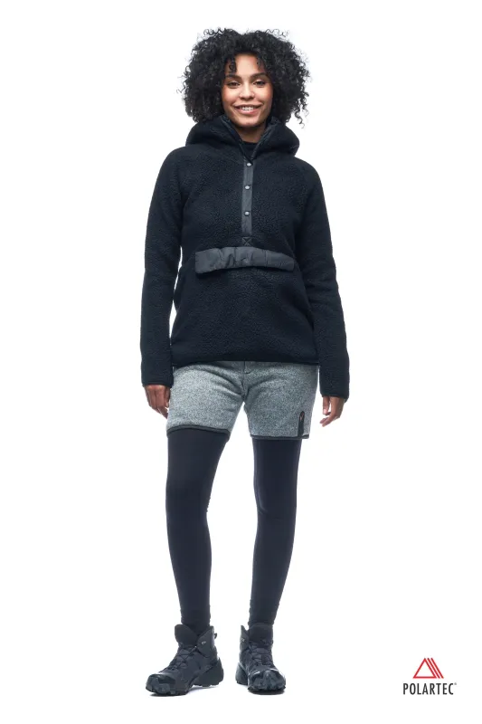 PECORA HOODIE SHERPA HOODIE WITH BUTTON-DOWN COLLAR sold by Indyeva