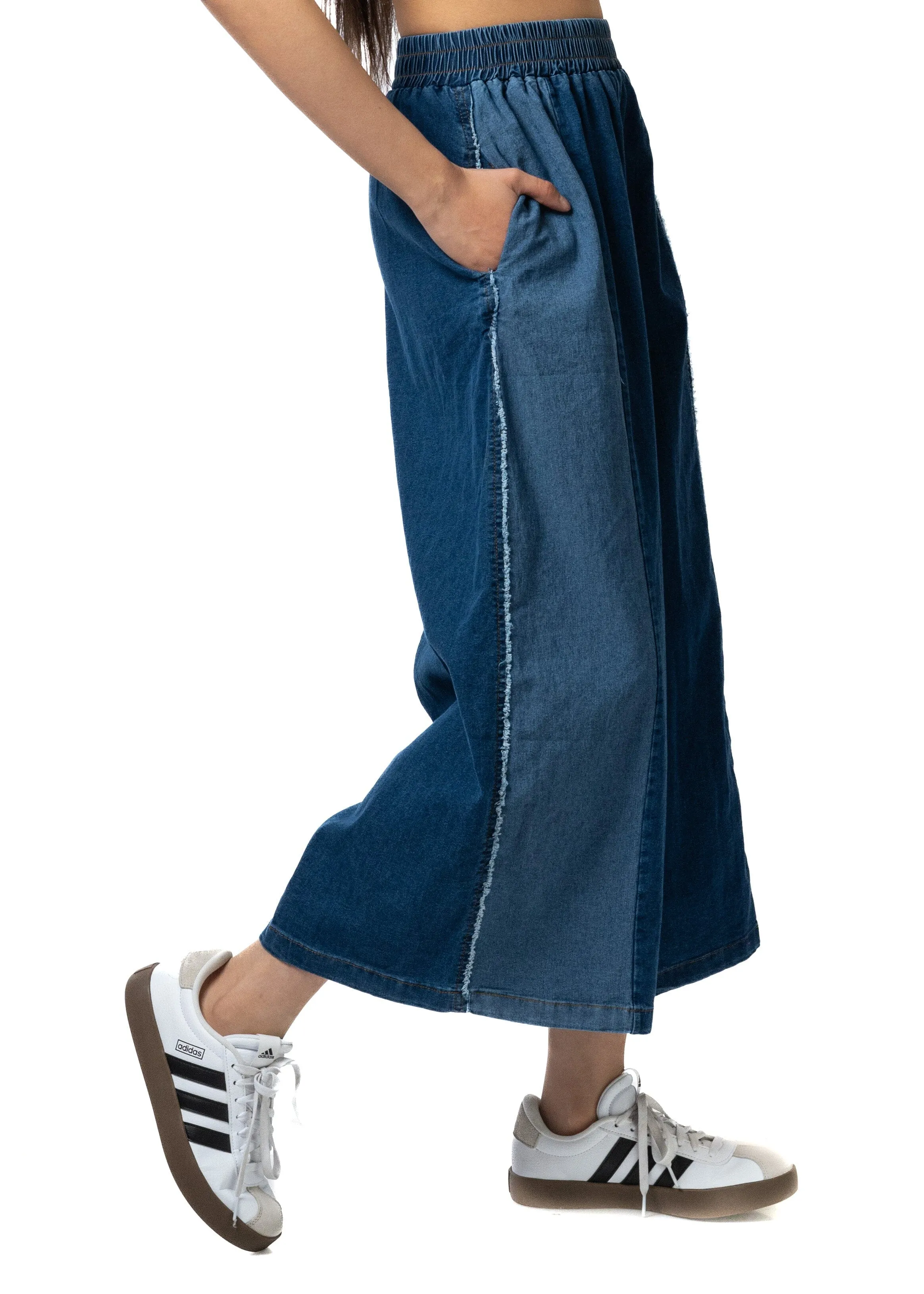 Cropped Contrast Denim Pant sold by Kate Hewko product image thumbnail 4